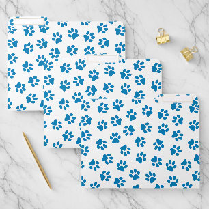 Pattern Of Paws, Dog Paws, Blue Paws File Folder