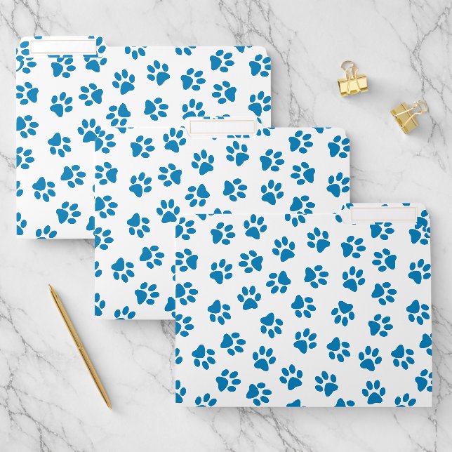 Pattern Of Paws, Dog Paws, Blue Paws File Folder (Set)