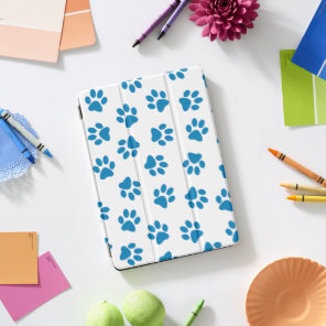 Pattern Of Paws, Dog Paws, Blue Paws iPad Pro Cover