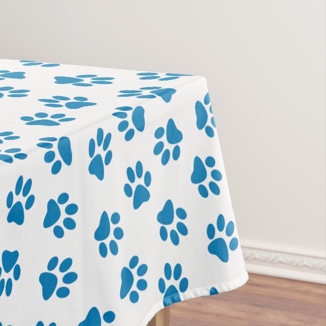 Pattern Of Paws, Dog Paws, Blue Paws Tablecloth (In Situ)