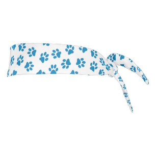 Pattern Of Paws, Dog Paws, Blue Paws Tie Headband