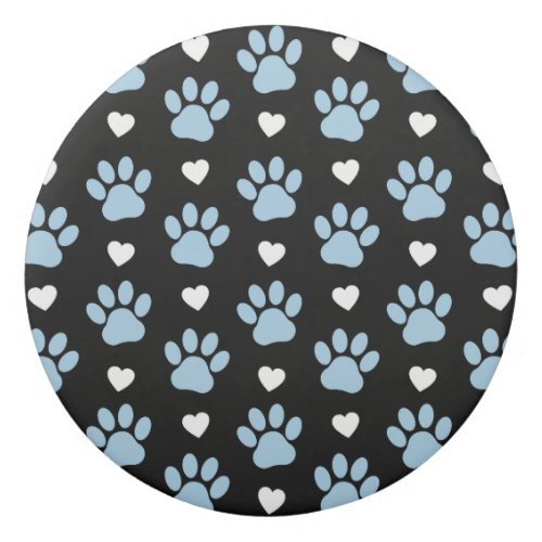 Pattern Of Paws Dog Paws Blue Paws White Hearts Eraser