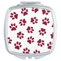 Pattern Of Paws, Dog Paws, Burgundy Paws