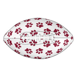 Pattern Of Paws, Dog Paws, Burgundy Paws Football