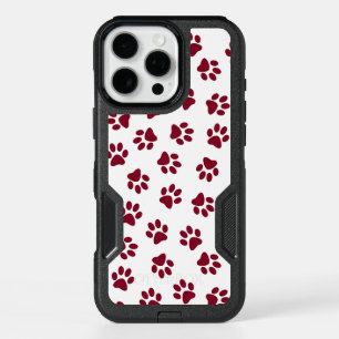 Pattern Of Paws, Dog Paws, Burgundy Paws iPhone 16 Pro Max Case