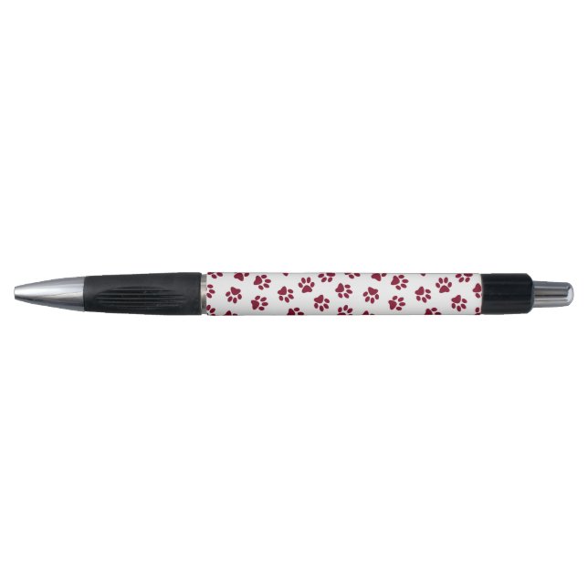 Pattern Of Paws, Dog Paws, Burgundy Paws Pen (Front)