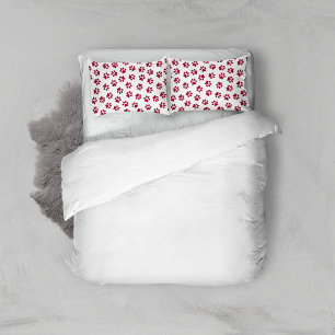 Pattern Of Paws, Dog Paws, Burgundy Paws Pillow Case