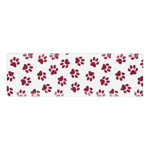 Pattern Of Paws, Dog Paws, Burgundy Paws Ruler