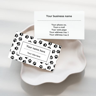Pattern Of Paws, Dog Paws, Cat Paws, Black Paws Business Card