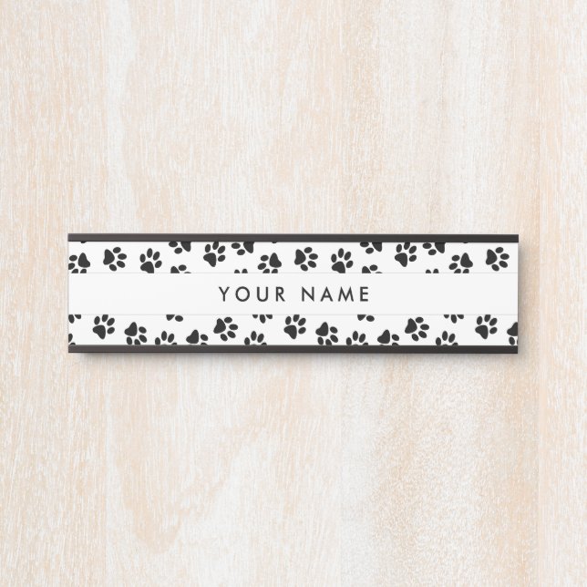 Pattern Of Paws, Dog Paws, Cat Paws, Black Paws Door Sign (Front)