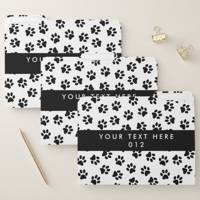 Pattern Of Paws, Dog Paws, Cat Paws, Black Paws File Folder (Set)