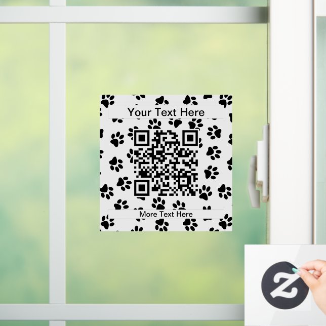 Pattern Of Paws, Dog Paws, Cat Paws, Black Paws Window Cling (Home)