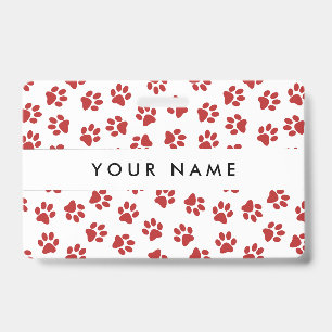 Pattern Of Paws, Dog Paws, Cat Paws, Red Paws Badge