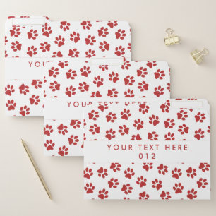 Pattern Of Paws, Dog Paws, Cat Paws, Red Paws File Folder