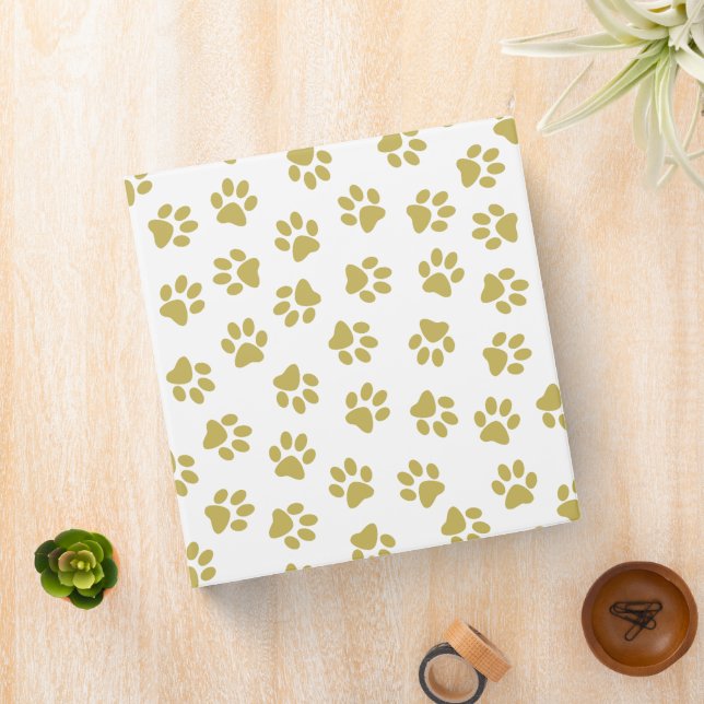 Pattern Of Paws, Dog Paws, Golden Paws 3 Ring Binder (In Situ)
