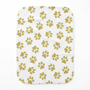Pattern Of Paws, Dog Paws, Golden Paws Baby Burp Cloth