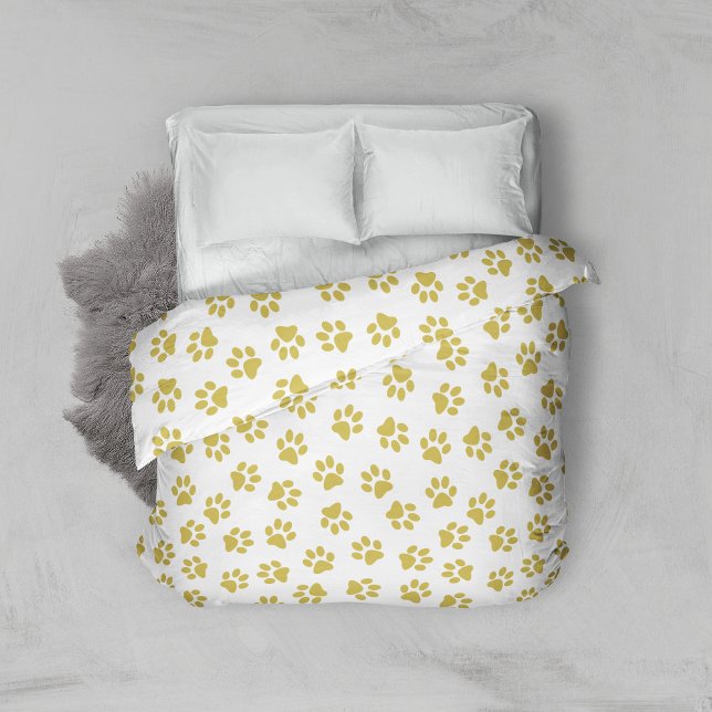 Pattern Of Paws, Dog Paws, Golden Paws Duvet Cover (Creator Uploaded)
