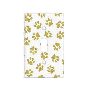 Pattern Of Paws, Dog Paws, Golden Paws Light Switch Cover