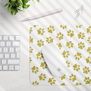 Pattern Of Paws, Dog Paws, Golden Paws Mouse Pad