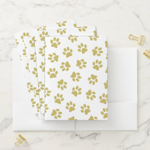 Pattern Of Paws, Dog Paws, Golden Paws Pocket Folder