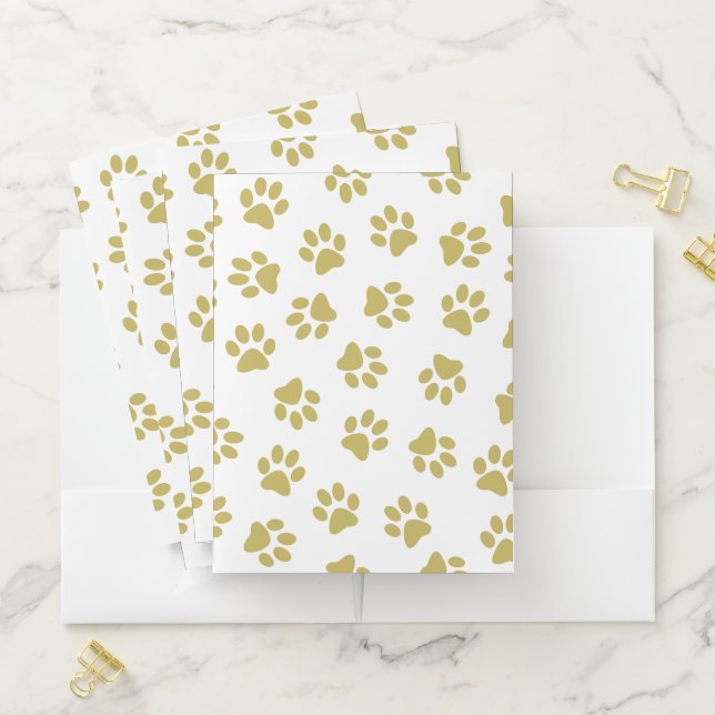Pattern Of Paws, Dog Paws, Golden Paws Pocket Folder (In Situ)