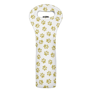 Pattern Of Paws, Dog Paws, Golden Paws Wine Bag