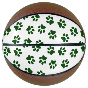 Pattern Of Paws, Dog Paws, Green Paws Basketball