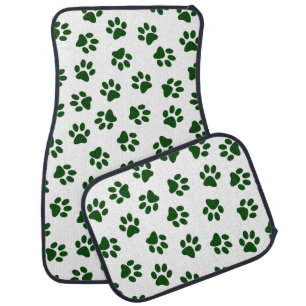 Pattern Of Paws, Dog Paws, Green Paws Car Floor Mat