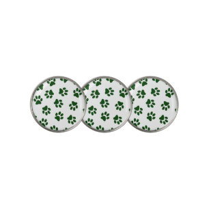 Pattern Of Paws, Dog Paws, Green Paws Golf Ball Marker