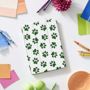 Pattern Of Paws, Dog Paws, Green Paws iPad Pro Cover