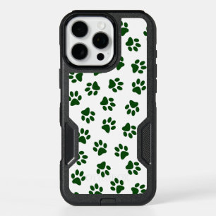 Pattern Of Paws, Dog Paws, Green Paws iPhone 16 Pro Max Case