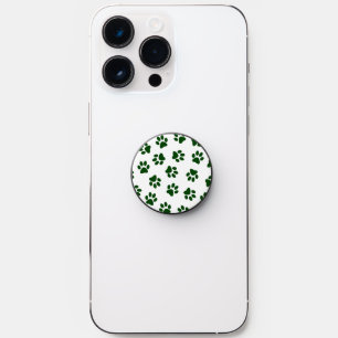 Pattern Of Paws, Dog Paws, Green Paws PopSocket