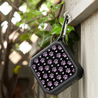 Pattern Of Paws, Dog Paws, Lilac Paws, Hearts Bluetooth Speaker