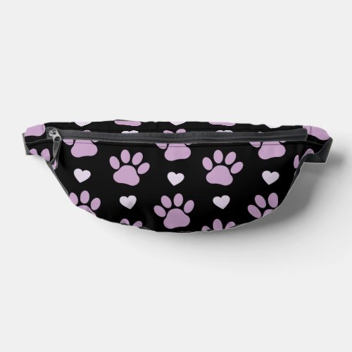 Pattern Of Paws Dog Paws Lilac Paws Hearts Fanny Pack