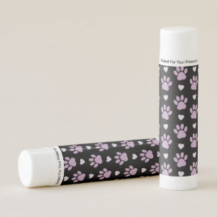 Pattern Of Paws, Dog Paws, Lilac Paws, Hearts Lip Balm