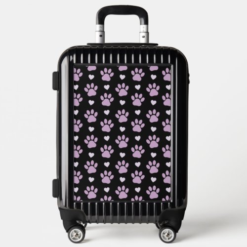 Pattern Of Paws Dog Paws Lilac Paws Hearts Luggage
