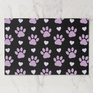 Pattern Of Paws, Dog Paws, Lilac Paws, Hearts Paper Pad