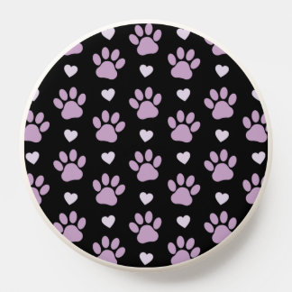 Pattern Of Paws, Dog Paws, Lilac Paws, Hearts PopSocket