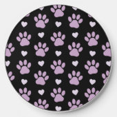Pattern Of Paws, Dog Paws, Lilac Paws, Hearts Wireless Charger (Front)