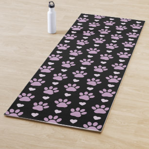 Pattern Of Paws, Dog Paws, Lilac Paws, Hearts Yoga Mat
