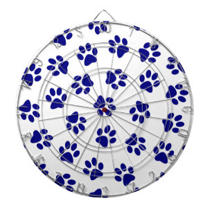Pattern Of Paws, Dog Paws, Navy Blue Paws Dart Board