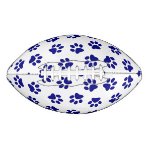 Pattern Of Paws, Dog Paws, Navy Blue Paws Football