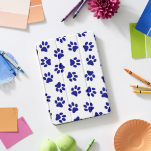 Pattern Of Paws, Dog Paws, Navy Blue Paws iPad Pro Cover