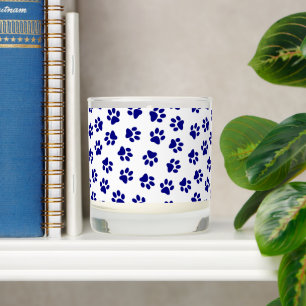 Pattern Of Paws, Dog Paws, Navy Blue Paws Scented Candle