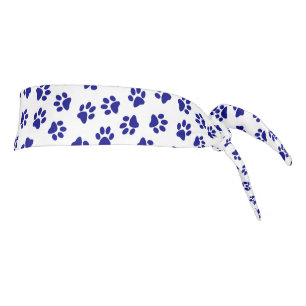 Pattern Of Paws, Dog Paws, Navy Blue Paws Tie Headband