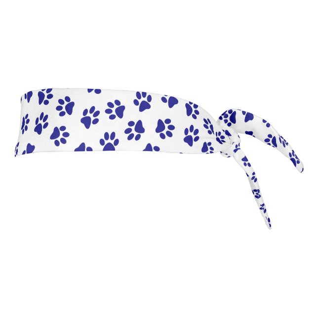 Pattern Of Paws, Dog Paws, Navy Blue Paws Tie Headband (Rotate 90)