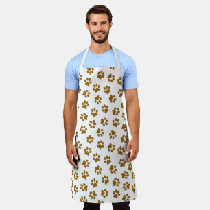 Pattern Of Paws, Dog Paws, Orange Gold Paws Apron