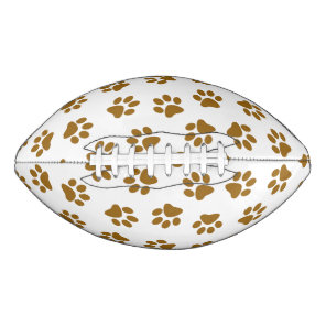 Pattern Of Paws, Dog Paws, Orange Gold Paws Football