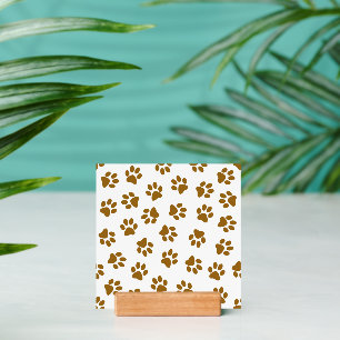 Pattern Of Paws, Dog Paws, Orange Gold Paws Holder