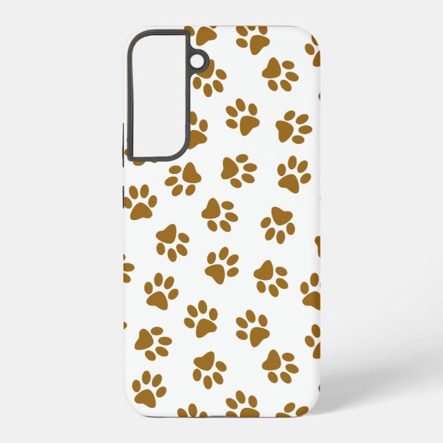 Pattern Of Paws, Dog Paws, Orange Gold Paws Samsung Galaxy Case (Back)